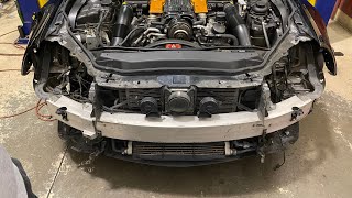 Removing the front bumper and the headlights for paint  SL55 build pt 10 [upl. by Tini]