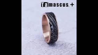 CFT5975992GTAR  75mm Tantalum and Rose Gold Tamascus Ring [upl. by Vasya792]