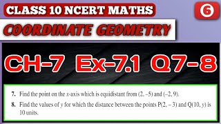 Class 10 Maths Chapter 7 Coordinate Geometry Ex71 Q78 NCERT CBSE [upl. by Voltz]