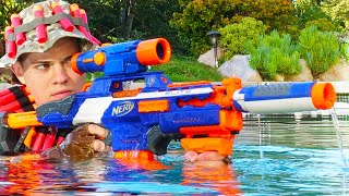 Nerf War Million Subscribers Battle 4 [upl. by Boyden167]