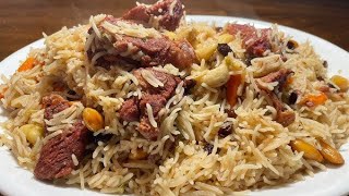 Kabuli Afghani Pulao Recipe  Traditional Afghan Rice Dish [upl. by Assetnoc435]