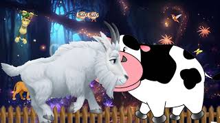 Animal stampede Cow Goat Monkey Sparrow Cartoonickids [upl. by Narej797]