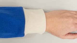 How to Sew a Knitted Sleeve Band  Cuff [upl. by Esikram68]