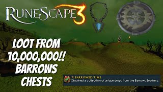 Loot from 10000000 Barrows Chests  RuneScape 3 2021 [upl. by Tyre]