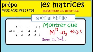 Prépa CPGE MPSI PCSI BCPST  Matrice Puissance n en dime  Avec Imf et kerf particuliers [upl. by Riki]