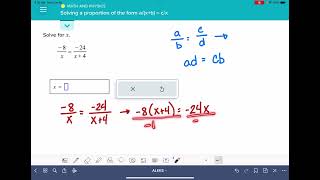 ALEKS Solving a proportion of the form ax b  cx [upl. by Brie]