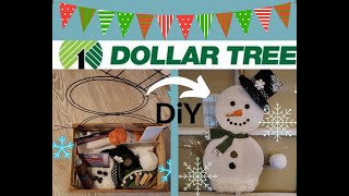 How to make Snowman Dollar Tree wire wreath frame form makeover crafty project Christmas Holiday DiY [upl. by Attoynek]