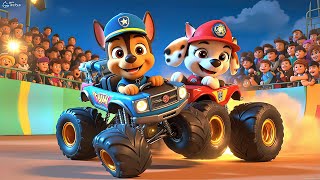 Paw Patrol Ultimate Rescue  CHASE x MARSHALL monster truck racing Very Funny Story  Rainbow 3 [upl. by Ulrick]