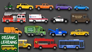 Learning Street Vehicles Names and Sounds for Kids  Learn Cars Trucks Fire Engines amp More [upl. by Shotton]