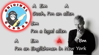 Sting  Englishman in New York  Chords amp Lyrics [upl. by Howard]