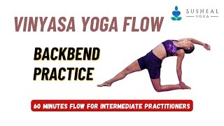 BACKBENDS VINYASA YOGA FLOW  INTERMEDIATE 60 MINUTES [upl. by Hereld137]