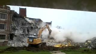 Oakland Community College Highland Hall tower knock down [upl. by Bearce]