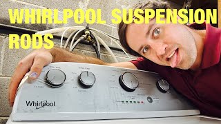 How to fix a Whirlpool washer getting off balance More suspension rods Quick W11130362 swap [upl. by Anwahs]