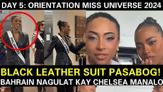 Chelsea Manalo GINULAT lahat sa BLACK LEATHER SUIT OUTFIT sa ORIENTATION MISS UNIVERSE 2024 [upl. by Grethel]