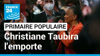 Présidentielle 2022  Christiane Taubira remporte la Primaire populaire • FRANCE 24 [upl. by Aratal885]