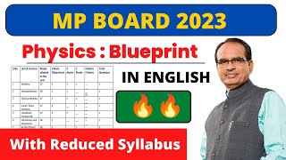 MP Board 12th Physics Blueprint 202223 in English  mpboard [upl. by Anihpesoj134]