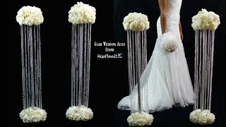 DIY Glam Aisle Wedding Ceremony Decorations  Glam Aisle Pillars  DIY Tutorial [upl. by Larissa]