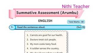 5th std term 1 English summative assessment Ennum Eluthum English work book ans key pg no 105124 [upl. by Aynnek]