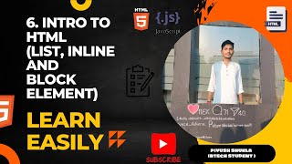 quot6 HTML Basics Block vs Inline Elements Explained Clearlyquot [upl. by Jessalin]