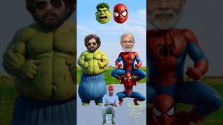 New Spider man Vs fat hulk amp dame tu cosita pushpa modi guess the right head 🤣😂 viral shorts [upl. by Demaggio]