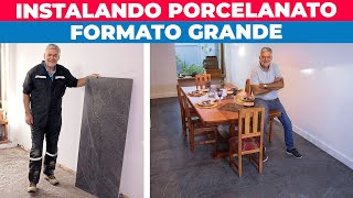 Cómo instalar porcelanato de gran formato en el piso [upl. by Alvy]