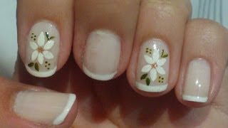 Unhas Express Francesinha com Flores Manual Bela e Simples [upl. by Ragg]