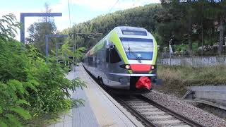 Local train to Franzensfeste Fortezza leaving St Lorenzen S Lorenz in South Tyrol [upl. by Lyrahs]