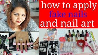 how to use fake nails with nail artin hindi [upl. by Eadas247]