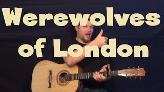 Werewolves of London Warren Zevon Easy Guitar Lesson How to Play Tutorial Licks TAB [upl. by Ominoreg]