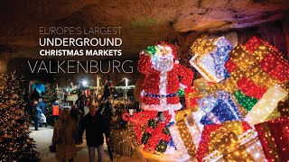 Europes Largest Underground Christmas Market Valkenburg Netherlands  Xmas Market Tour Part 5 [upl. by Pitts]