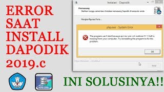 Cara Mengatasi Error Dapodik 2019c Saat Install Aplikasi [upl. by Alyled]