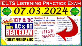 IELTS LISTENING PRACTICE TEST 2024 WITH ANSWERS  07032024 [upl. by Acirederf]