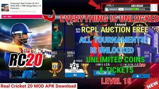 Real Cricket 20 Mod APK V55  Rc20 Everything Is Unlocked Free  Unlimited Coins amp Tickets Mod APK [upl. by Anaidni516]