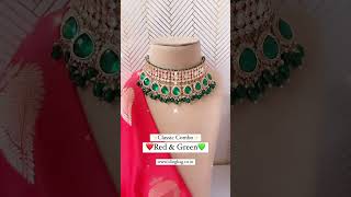 hot red with jewellery combination trending jewellery sortvideo [upl. by Zolnay]