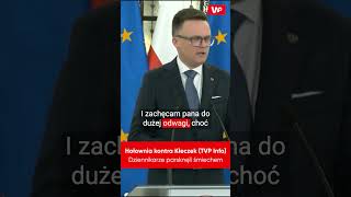 Hołownia kontra Kłeczek Dziennikarze parsknęli śmiechem shorts hołownia kłeczek sejm [upl. by Zicarelli]