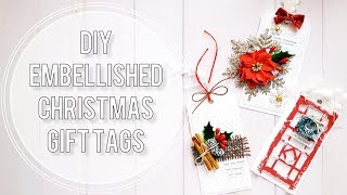 Craft With Me  DIY Christmas Gift Tags  Shaker Tag Tutorial  2 Embellished Tags [upl. by Akemehs]