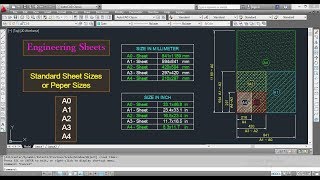 Engineering Standard Sheets II Paper sizes AutoCadHindiUrdu Tutorial A0 A1 A2 A3 A4 [upl. by Gilberte]