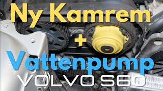 Byter kamrem och vattenpump på en Volvo S60 04 140 hk B5244S SKF [upl. by Lambertson162]