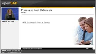 Processing Bank Statements  W4U2  SAP Business ByDesign Financials [upl. by Maclaine]