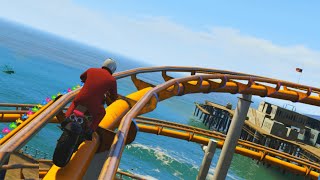 INSANE ROLLER COASTER BIKING GTA 5 Funny Moments [upl. by Aivon]