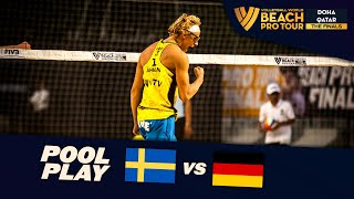 ÅhmanHellvig vs EhlersWickler  Day 1 Highlights  Doha Finals 2023 BeachProTour [upl. by Phipps]