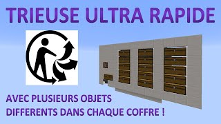 Trieuse dObjets Ultra Rapide Avec plusieurs objets par coffre  🛠 Minecraft Java 116 🛠 Tutoriel [upl. by Ellehcar]