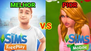 COMPARANDO THE SIMS FREEPLAY E THE SIMS MOBILE [upl. by Nirel]