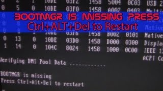 Repair Windows 7 Bootmgr is Missing Press Ctrl Alt Delete to Restart [upl. by Barnabas]
