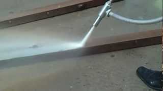 Hydroblasting  High pressurized water to clean surface  Rust remover  hydro blast sample [upl. by Aninaig]