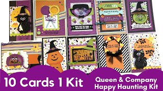 10 Cards 1 Kit  Queen amp Co  Happy Haunting Kit  Halloween Shaker Cards [upl. by Irak]