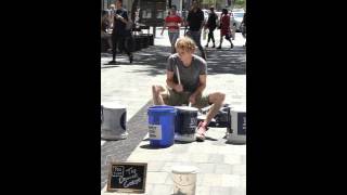 Drummer Gordo Takes on Sydney  Great Sydney Busker [upl. by Aiki]