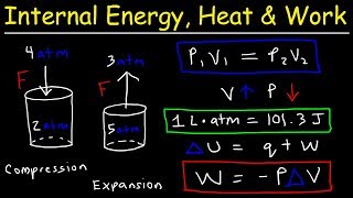 Internal Energy Heat and Work Thermodynamics Pressure amp Volume Chemistry Problems [upl. by Shawn]