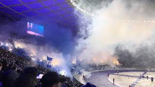 MASSIVE Pyro Show with Fireworks from Hertha BSC Ultras vs HSV [upl. by Desdamonna]