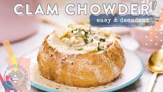 SOUPER Easy CLAM CHOWDER 🍽 RECIPES4BUZYBEEZ [upl. by Magna]